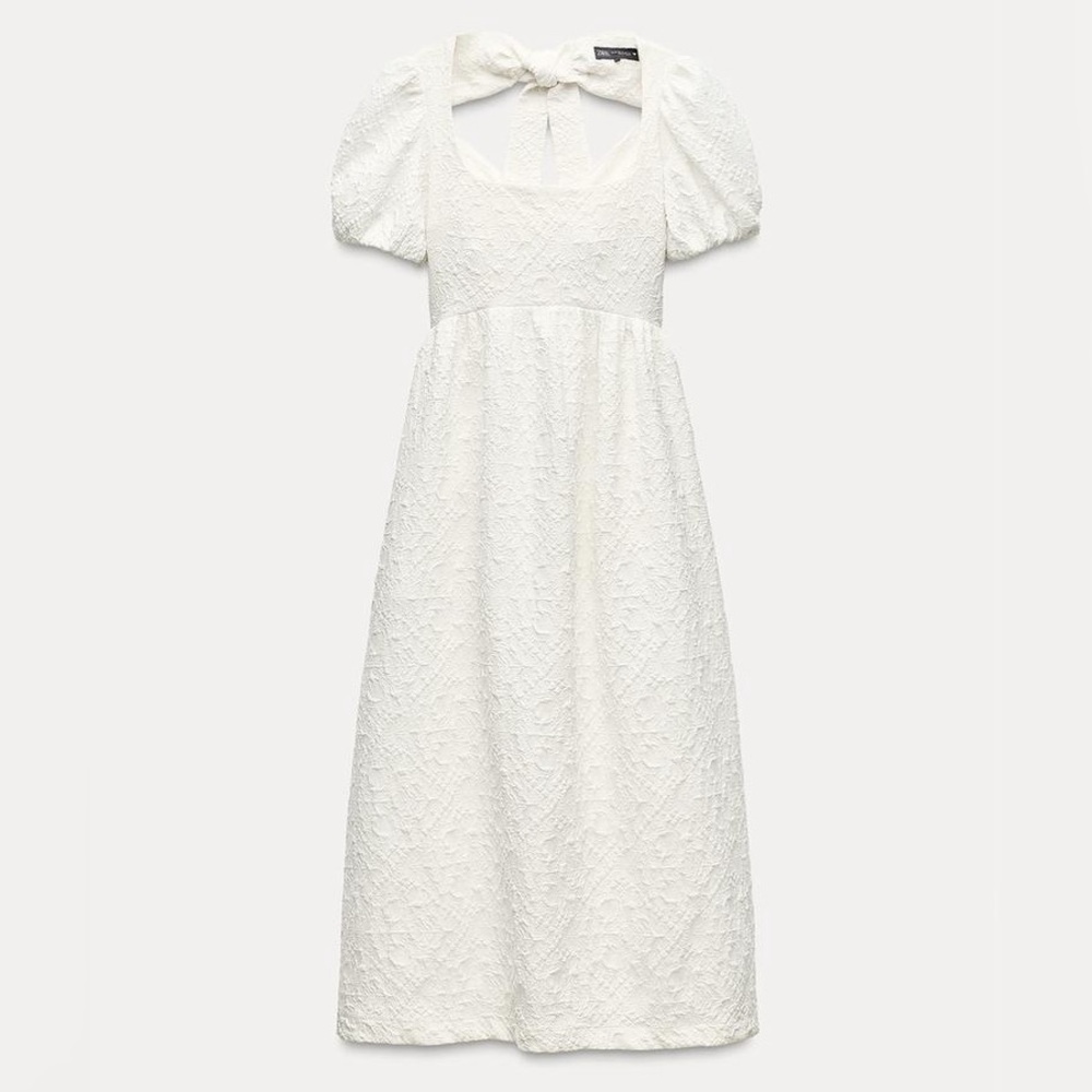 Zara Jacquard Midi Dress XS